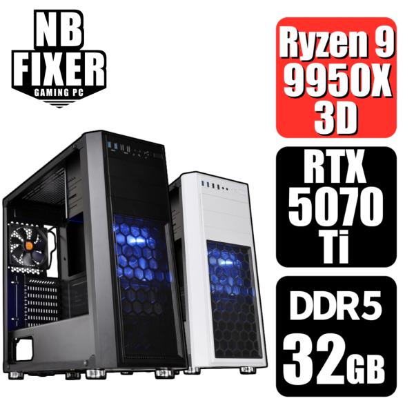 ゲーミングPC Ryzen 9 9950X3D / RTX5070Ti / メモリ32GB / SS...