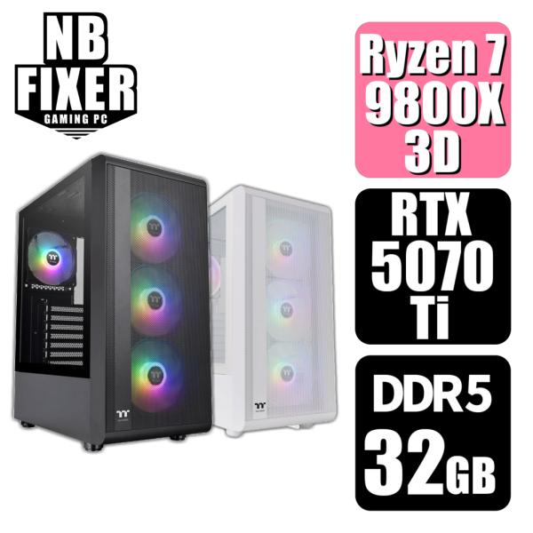 ゲーミングPC Ryzen 7 9800X3D / RTX5070Ti / メモリ32GB / SS...