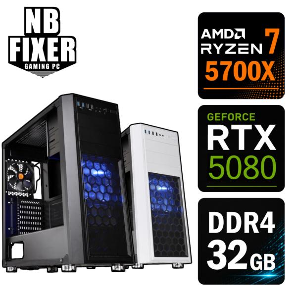 ゲーミングPC Ryzen 7 5700X / RTX5080 / メモリ32GB / SSD 1T...