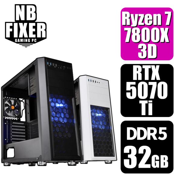ゲーミングPC Ryzen 7 7800X3D / RTX5070Ti / メモリ32GB / SS...