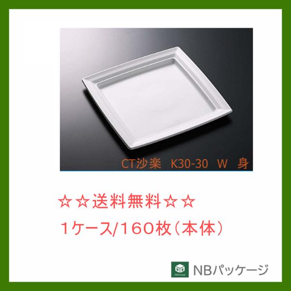 中央化学　ＣＴ沙楽　Ｋ３０−３０　Ｗ　身　【メーカー直送】業務用　使い捨て　オードブル容器　軽食容器...