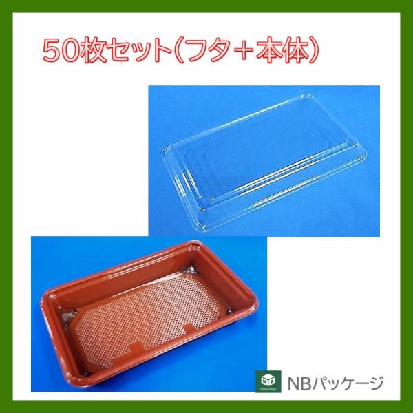 テイクアウト　弁当容器　使い捨て　ＫＤ−７(朱)　本体・深蓋セット　５０枚　「北原産業」　業務用