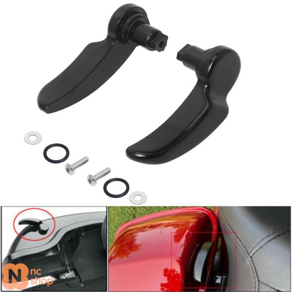 【並行輸入品】 ハーレー アルミニウム製ブラックサドルバッグリッドリフタービレット ハーレー CVO...