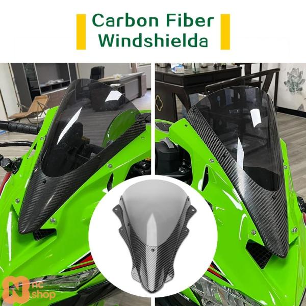 【並行輸入品】 カーボンバイクレース用スポーツフロントスクリーン風防フェアリング風防 ZX-4R Z...