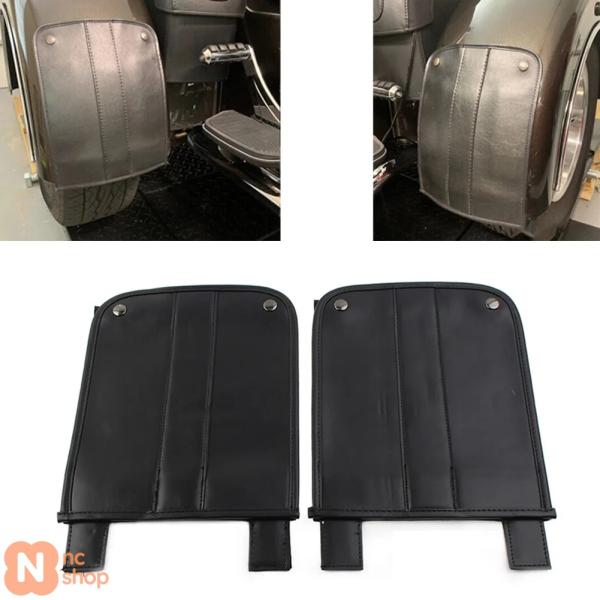 【並行輸入品】 2X バイク ブラック PU レザー 汎用 トライク リアフェンダーブラケット ハー...