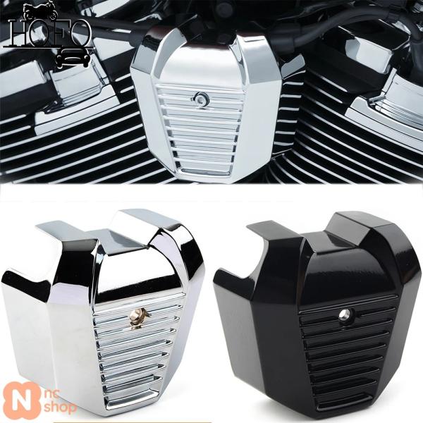 【並行輸入品】バイク精密コイルプラグカバークロームブラックハーレーソフテイルブレイクアウトファットボ...