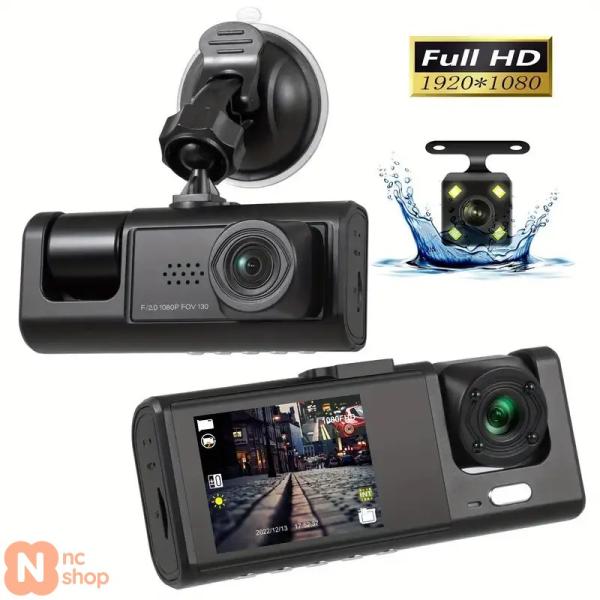 【並行輸入品】 3チャンネル車DVR HD 1080P 3レンズ車内ダッシュカムスリーウェイカメラD...