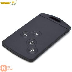 【並行輸入品】 4ボタンスマートキーカードリモートキーシェルケース用 ルノー メガーヌ クリオ 2 3 サンデロ ツインゴ用インサート付き小型キーブレード