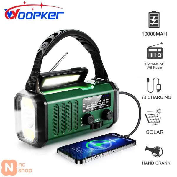 【並行輸入品】 WOOPKER ラジオ E30 10000MAH FM 緊急ラジオ ソーラー手回し発...