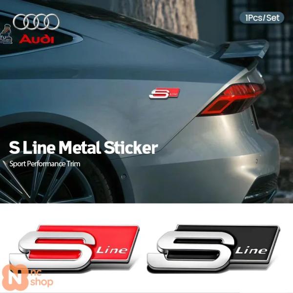 【並行輸入品】 カーボディエンブレムバッジステッカーアクセサリー アウディ Sライン SLINE A...