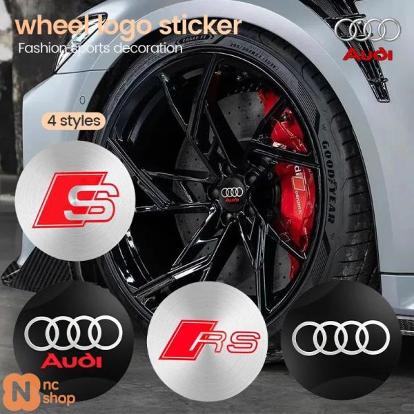 【並行輸入品】 4個セット 56MM車輪ハブキャップステッカー エンブレムバッジデコレーション アウ...