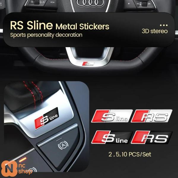 【並行輸入品】 車内ステッカー ステアリングホイールデカール Sライン RSエンブレムバッジ アウデ...