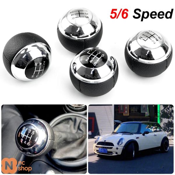 【並行輸入品】マニュアル 5 スピード 6 ギアシフトノブ シフターレバー レザー クローム MIN...