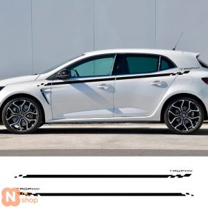 【並行輸入品】ドアサイドステッカー ルノー メガーヌ 2 3 4 RS グランドツアラー GT トロフィー チューニング 自動車アクセサリー スカート ビニールフィル