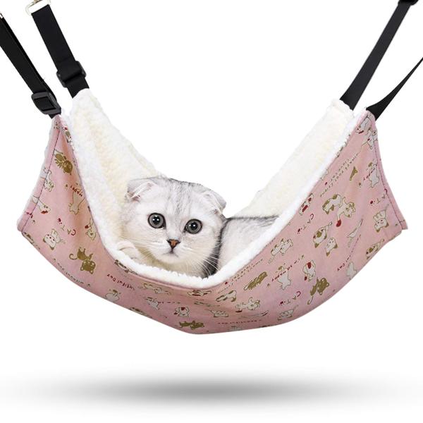 Angelpet 猫 ハンモック はんもっく 猫ベッド ケージ用 夏冬両用 長さ調節可能 ラムカシミ...