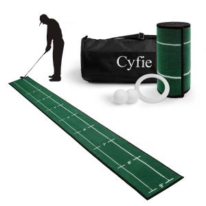 ゴルフ パター練習マット 4点セット パッティングマット Cyfie スイング練習 ゴルフ練習マット パター練習器具 パター技術向上 距離感練習 ロン