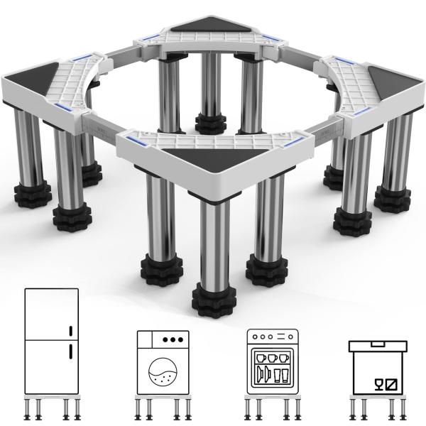 洗濯機 台 冷蔵庫置き台 12足 洗濯機パン かさ上げ DEWEL 高さ調節可能 幅/奥行44.5〜...