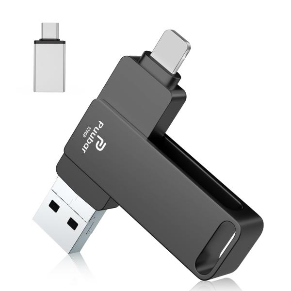 4in1USBメモリー128GB【多機能データ管理】iPhone対応USBメモリ フラッシュドライブ...