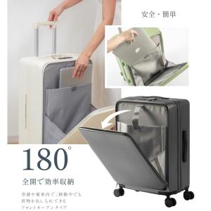 スーツケース フロントオープン Mサイズ 前開...の詳細画像3