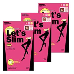 着圧タイツ 3枚セット  Lets Slim レッツスリム 履くだけ-5cm 200デニール 着圧 加圧 ブラック ベージュ 着圧ストッキング 強力 レギンス ストッキング