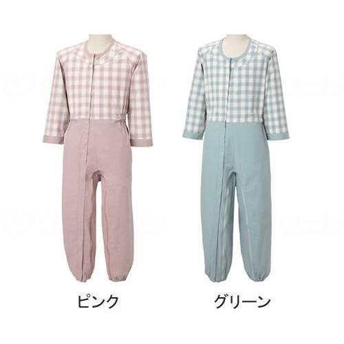 制菌介護用つなぎ フルオープン 上下つづき服 介護パジャマ S/M/L