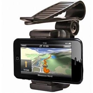 スマホ ホルダー サンバイザー 取付 クリップ式 簡単装着でナビにも使える