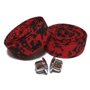 バーテープ 迷彩 赤黒 ロードバイク 自転車用 注目度抜群