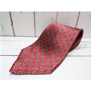 【品格のあるレッドのペイズリー】TIE RACK（タイラック）｜レッド系ペイズリー総柄ネクタイ｜シルク100%｜イタリア製｜USED｜ポイント消化｜necktie