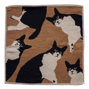 ガーゼハンカチ ATSUKO MATANO 3重ガーゼ 猫 ブラウン 雑貨 プレゼント ギフト   プレゼント ギフト おしゃれ かわいい