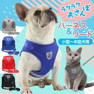ハーネス 犬 おしゃれ 夏 小型犬 脱げない 軽い ハーネス＆リードセット メッシュ 猫 春 秋 冬