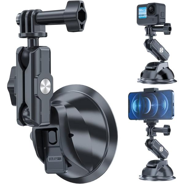 TELESIN 吸盤マウント 車載マウント GoPro Insta360 DJI カメラ用 スマホホ...