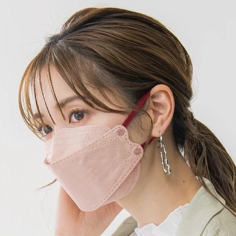 [ベビーピンク]　3D構造立体マスク　バイカラー3層ダイヤモンドマスク　20枚セット　MASCLUB