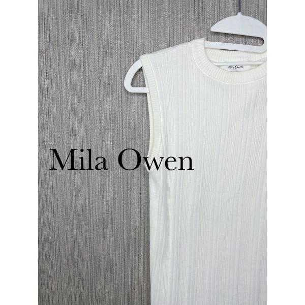 Mila Owen レディース トップス ランダム リブ ノースリーブ ニット プルオーバー ホワイ...