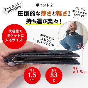 マネークリップ 日本が誇るデニム 小銭入れ付き...の詳細画像3