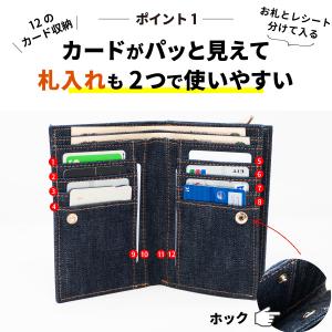財布 日本が世界に誇るデニム メンズ 二つ折り...の詳細画像2