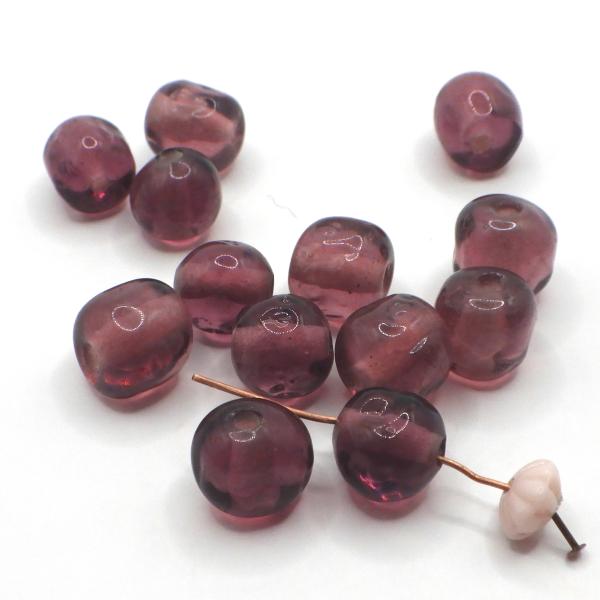 ミリアムハスケル　バロック　ランプワークビーズダークバイオレット　大約8ｍｍｘ6ｍｍ　小約7.5ｍｍ...