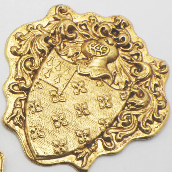 激レア　オリジナルゴールド加工11　エンブレムのようなミリアムハスケル座金　45ｍｍｘ43ｍｍ　1枚