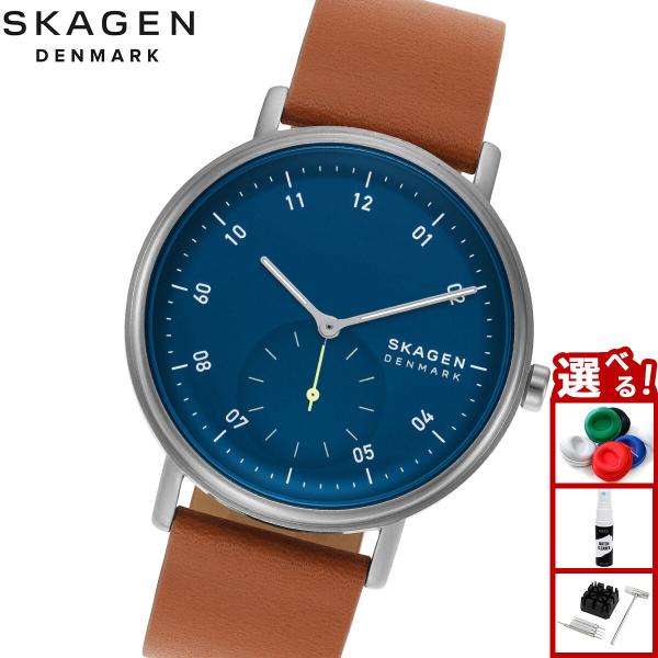 スカーゲン SKAGEN 腕時計 メンズ KUPPEL 二針 サブセコンド ブラウン レザーウォッチ...
