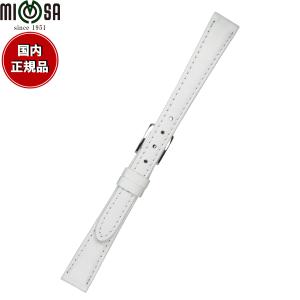 10％OFFクーポン&店内 ミモザ MIMOSA 腕時計 替えバンド ベルト レディース Eカーフ カーフ 9mm ホワイト/シルバー 時計 革 牛革