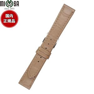 10％OFFクーポン&店内 ミモザ MIMOSA 腕時計 替えバンド ベルト メンズ P型押ワニ カーフ 17mm モカ/シルバー 時計 革 牛革