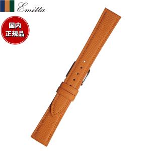 エミッタ Emitta 腕時計 替えバンド ベルト メンズ ワープロラックス カーフ 16mm オレンジ/シルバー 時計 牛革