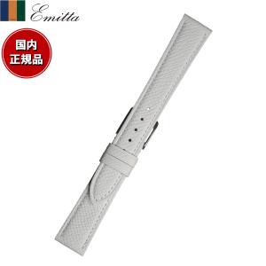 エミッタ Emitta 腕時計 替えバンド ベルト メンズ ワープロラックス カーフ 18mm ホワイト/シルバー 時計 牛革