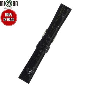 10％OFFクーポン&店内 ミモザ MIMOSA 腕時計 替えバンド ベルト メンズ 腹ワニDM カイマン 17mm ブラック/シルバー 時計 革 ワニ革