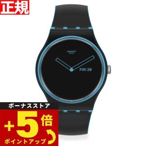 swatch スウォッチ 腕時計 オリジナルズ ブラック NEW GENT MINIMAL LINE BLUE MONTHLY DROPS SO29S701｜neel4