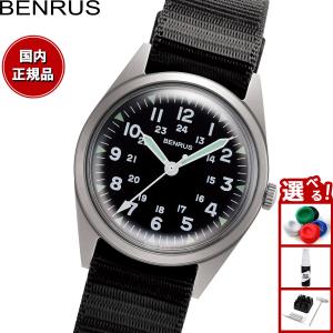 時計　メンズ　自動巻き　BENRUS BENRUS 腕時計 メンズ ミリタリーウォッチ TYPE-1 BLACK