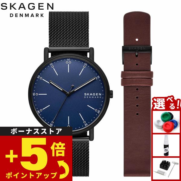 スカーゲン SKAGEN 腕時計 メンズ SIGNATUR 三針 メッシュウォッチ＆ストラップセット...