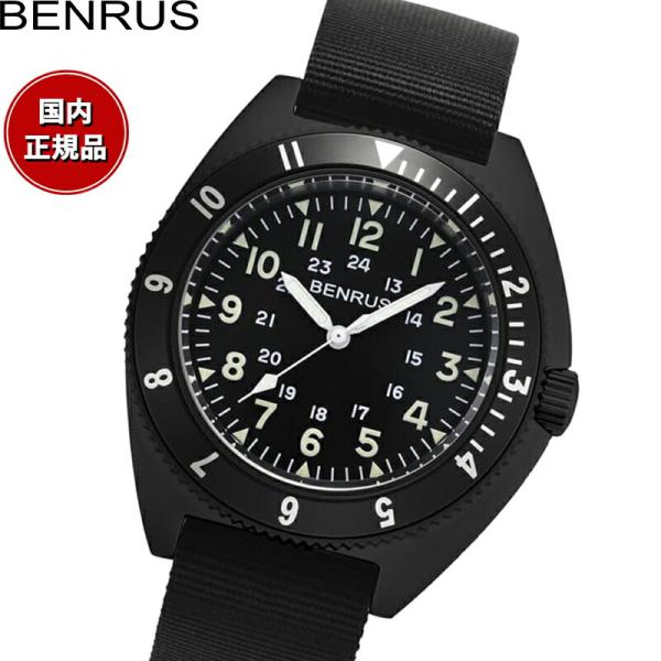 エントリーで+4倍！6月5日！ベンラス BENRUS 腕時計 メンズ TYPE-II BLACK ブ...