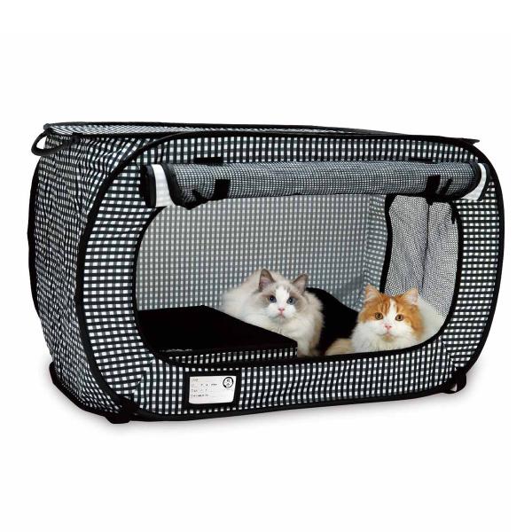 倍々+5倍！最大ポイント26倍！本日限定！猫壱 ポータブルケージとトイレのセット 猫 折りたたみ コ...