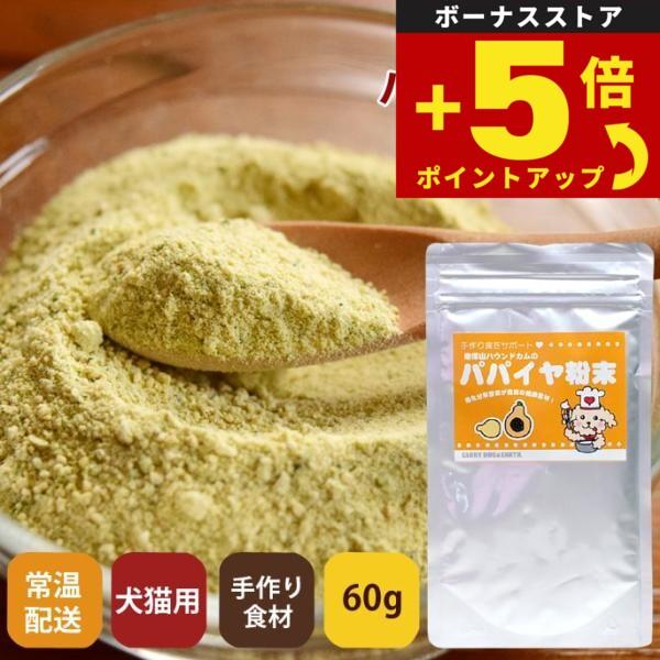倍々+5倍！最大ポイント26倍！本日限定！帝塚山ハウンドカム 消化を助ける国産青パパイヤ粉末 60g