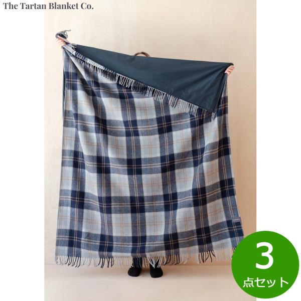 The Tartan Blanket Co. ピクニックブランケット バノックバーンシルバー 3点セ...